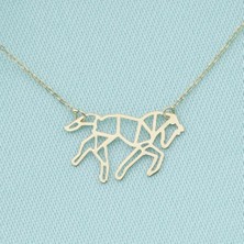 İryum 14K Altın At Silueti Kolye  4N37048