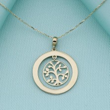 İryum 14K Altın Hayat Ağacı Kolye 4N28351