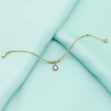 İryum 14K Altın Halat Zincir Lacivert Mineli Bileklik 4B28131