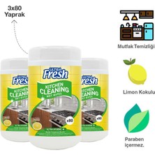 Ultra Fresh Mutfak Yüzeyi Temizleme Mendili Kutulu 80 Yaprak 3 Adet