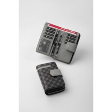 Cengiz Pakel Monogram Kadın Orta Boy Cüzdan 65256MP Siyah-Gri