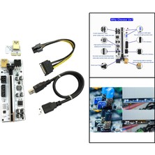 Oliver VER010-X Pcı-E Rider Kart Pcıe 1x Ila 16X Video Kartı Btc Gpu Madencilik Siyah Slot Kablosu Için