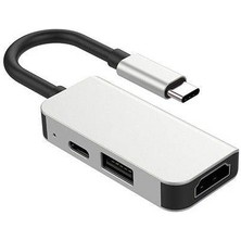 Polham 3in1 Type C 1x Usb, 1x 4K Hdmi ve 1x Pd Type C Çoğaltıcı Çevirici Adaptör Hub