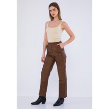 Basic & More Kadın Deri Pantolon