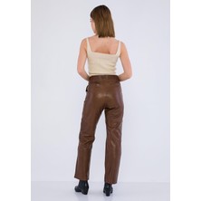 Basic & More Kadın Deri Pantolon