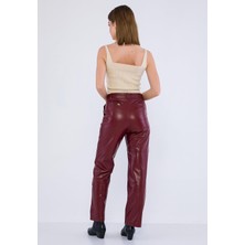 Basic & More Kadın Deri Pantolon
