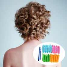 Baoblaze 18 Adet Saç Curlers Spiral Bukleler Dıy Styling Kiti + Kızlar Için Kanca Karışık Renk Baoblaze