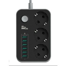 Paleon USB Port Çoklu Şarj Istasyonu Priz Çoğaltıcı 6 USB Girişi 3.4A ve 3 Priz