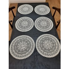 Finezza Lavinya Nakışlı Krem Supla ve Runner Seti 7 Parça 6 Kişilik - 954