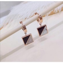 Osmanlı Gümüş Valentine Rose Renk Kararmayan Kadın Çelik Halka Küpe