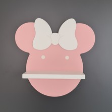 Famesmob Minnie Mouse Çocuk Odası Rafı Pembe-Beyaz