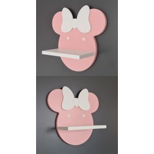 Famesmob Minnie Mouse Çocuk Odası Rafı Pembe-Beyaz