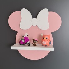Famesmob Minnie Mouse Çocuk Odası Rafı Pembe-Beyaz