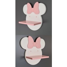 Famesmob Minnie Mouse Çocuk Odası Rafı Beyaz-Pembe