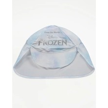 George Kız Çocuk Güneş Korumalı Frozen Elsa Baskılı Şapkalı Alt-Üst Mayo