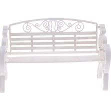 Minyatür Dollhouse Park Bank Açık Koltuk Veranda Porch Balkon Dekor, Beyaz (Yurt Dışından)