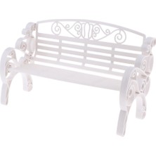 Minyatür Dollhouse Park Bank Açık Koltuk Veranda Porch Balkon Dekor, Beyaz (Yurt Dışından)