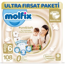 Molfix Pure&soft 6 Beden E.large Ultra Fırsat Paketi 108 Adet