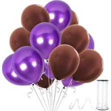 Best Parti Kahverengi Mor Metalik Balon 30 Adet