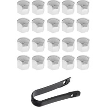 Cuticate 20 Adet Araba Kamyon Tekerlek Lug Somun Bolt Hub Vida Kapak Koruyucu 17 Mm Gümüş (Yurt Dışından)