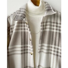 A&O Style Erkek Bej Oversize Hakiki Pamuklu Kalın Polar Gömlek
