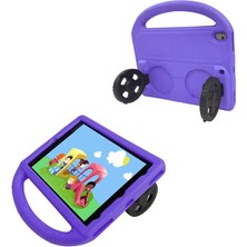 Case 4U Apple iPad 10.2 (9.Nesil) Çocuklar İçin Wheel Car Tekerlek Standlı Tablet Eva Silikon Kılıf Yeşil