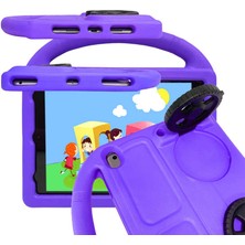 Case 4U Apple iPad Pro 10.5 (7.Nesil) Çocuklar İçin Wheel Car Tekerlek Standlı Tablet Eva Silikon Kılıf Kırmızı