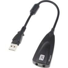 Hadron HDX5254 USB 7,1 Ses Kartı Siyah Renkli Harici Ses Kartı 2 Portlu Kablolu Bağlantı
