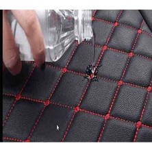 Tegin Araba Koltuk Minderi Ön ve Arka Takım 3 Parça Aracınıza Stil Katın Siyah Deri Turuncu Desen