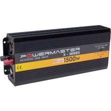 Powermaster PWR1500-12 Tek Dıgıtal Ekran 12 Volt 1500 Watt Modıfıed Sınus Wave Inverter