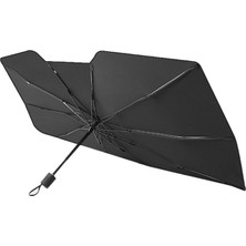 Cuticate 142x80x39 cm Araba Ön Camı İçin Güneşlik Şemsiye - Siyah (Yurt Dışından)