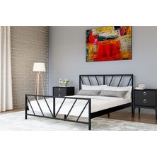 Metalia Gm 227 Gözde Siyah Çift Kişilik Karyola 150 x 200