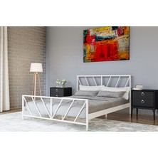 Metalia Gm 227 Gözde Beyaz Çift Kişilik Karyola 150 x 200