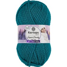 Kartopu Super Chunky K510 Açık Petrol Kalın Kışlık Yünlü El Örgü Ipliği 100 gr