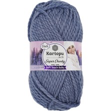 Kartopu Super Chunky K643 Denim Kalın Kışlık Yünlü El Örgü Ipliği 100 gr