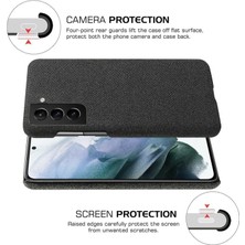 Hello-U Galaxy S21 Fe Ksq Sert Plastik Kapaklı Kumaş Kaplamalı Telefon Kılıfı - Siyah (Yurt Dışından)