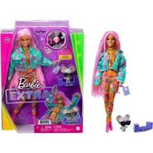 GXF09 Barbie Extra - Pembe Örgü Saçlı Bebek, +3 Yaş