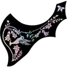 Perfk 2x Kendinden Yapışkanlı Pickguard Plaka Gümüş 41 Inç Halk Gitar Aksesuar Gümüş Çiçek Için( Yurt Dışından)