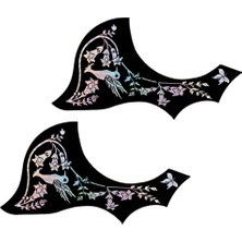Perfk 2x Kendinden Yapışkanlı Pickguard Plaka Gümüş 41 Inç Halk Gitar Aksesuar Gümüş Çiçek Için( Yurt Dışından)