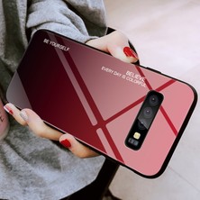 Hello-U Galaxy S10 Için Gradyan Renkli Temperli Cam Tpu + Pc Telefon Kılıfı