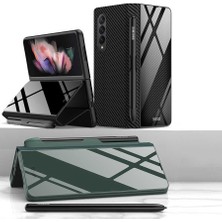 Case 4U Samsung Galaxy Z Fold 3 Uyumlu Kılıf Kalem Bölmeli Droga Kılıf Siyah