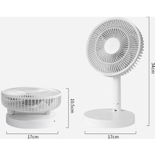 Sanlindousanlindou Şarj Edilebilir Taşınabilir Usbli Masa Fanı - Beyaz (Yurt Dışından)