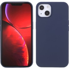 Hello-U Apple Iphone 13 Mini 5.4 Inç Uyumlu Mikrofiber Doku Silikon Telefon Kılıfı - Lacivert (Yurt Dışından)