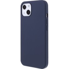 Hello-U Apple Iphone 13 Mini 5.4 Inç Uyumlu Mikrofiber Doku Silikon Telefon Kılıfı - Lacivert (Yurt Dışından)