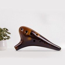 Sanlindou Ocarina 12 Delik Alto C Seramik Taşıma Çantası Müzik Kitabı Kayışı Kahverengi | Ocarina (Yurt Dışından)