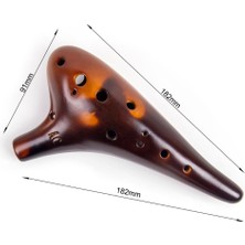 Sanlindou Ocarina 12 Delik Alto C Seramik Taşıma Çantası Müzik Kitabı Kayışı Kahverengi | Ocarina (Yurt Dışından)