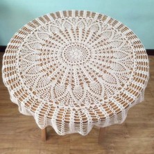 Sanlindou 80 Cm El Yapımı Tığ Yuvarlak Masa Örtüsü Dantel Masa Kapak Fincan Mat Placemat Shabby Vintage Dıy Tığ Işi Masa Örtüsü Pamuk | Masa Örtüleri (Beyaz) (Yurt Dışından)