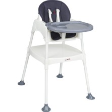 Babydoor & Mama Panna Çalışma Masalı Pedli Mama Sandalyesi Gri 3 In 1