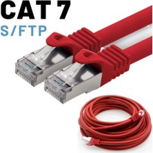 IRENIS 5 Adet CAT7 S/FTP Ethernet (Network, LAN) Kablosu, Kırmızı, 25 cm