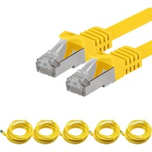 IRENIS 5 Adet CAT7 S/FTP Ethernet (Network, LAN) Kablosu, Sarı, 25 cm